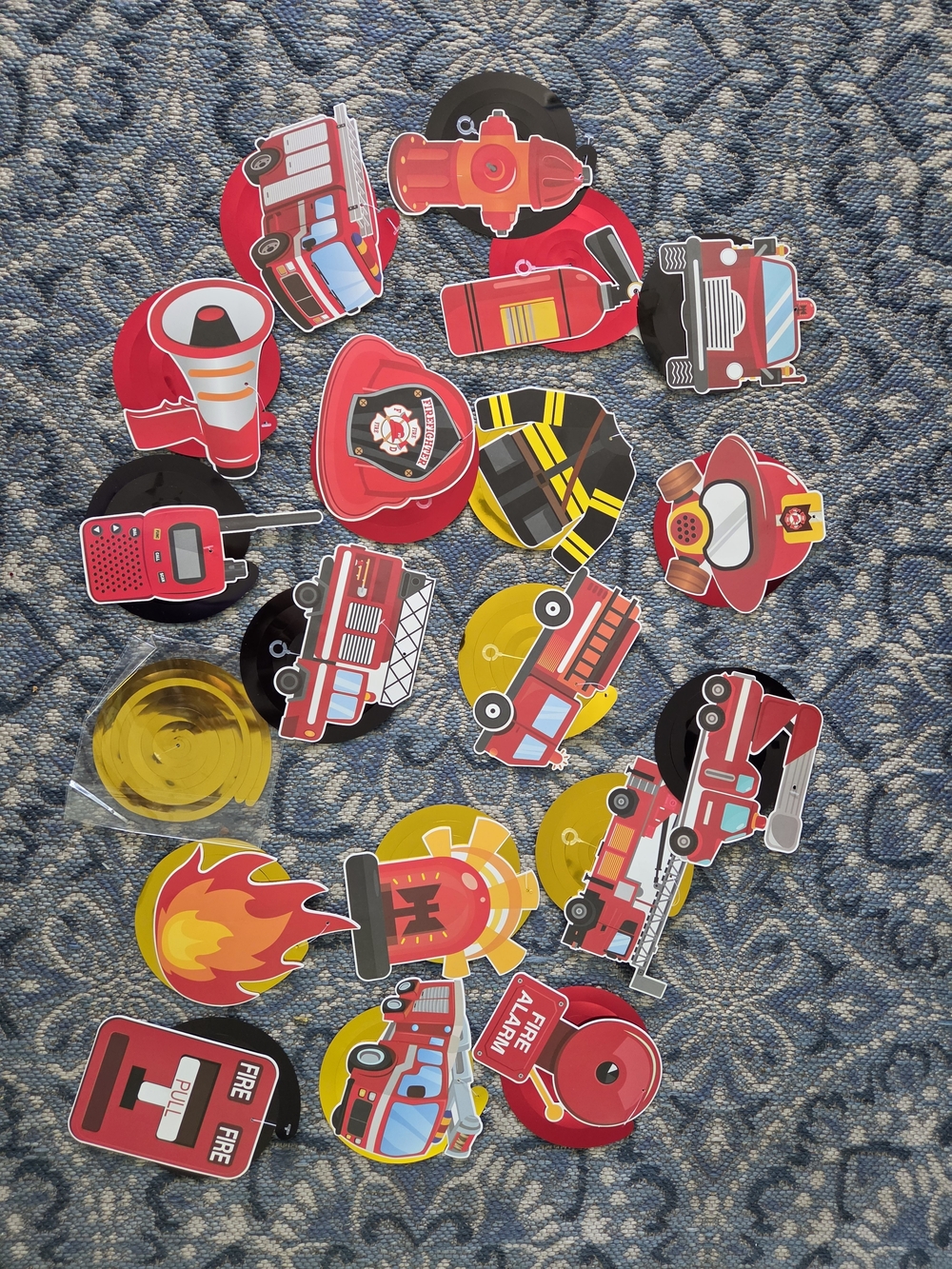 Fire Rescue Sticker Pack for Kids - Red & Yellow